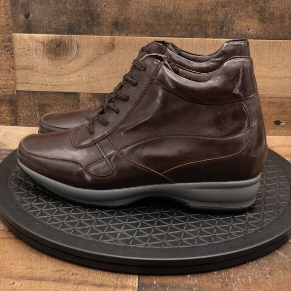 CALTO INVISIBLE HEIGHT MENS BOOTS BROWN ANKLE LACE UP HIDDEN HEEL SIZE 11.5 - Picture 5 of 9